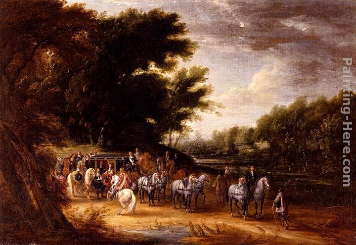 Adam Frans Van Der Meulen Louis XIV In A State Coach Accompanied By His Gentlemen